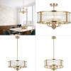 NOREL 6LT PENDANT. BLACK, ANTIQUE GOLD, NICKEL